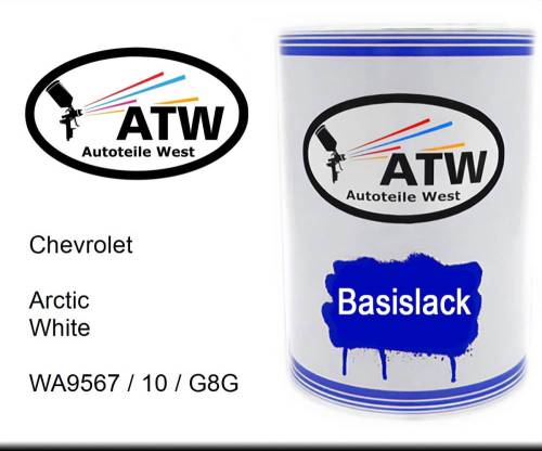 Chevrolet, Arctic White, WA9567 / 10 / G8G: 500ml Lackdose, von ATW Autoteile West.